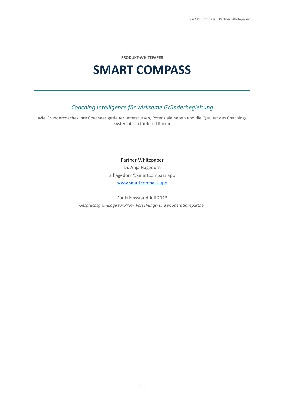 Deckblatt des SMART Compass Partner-Whitepapers