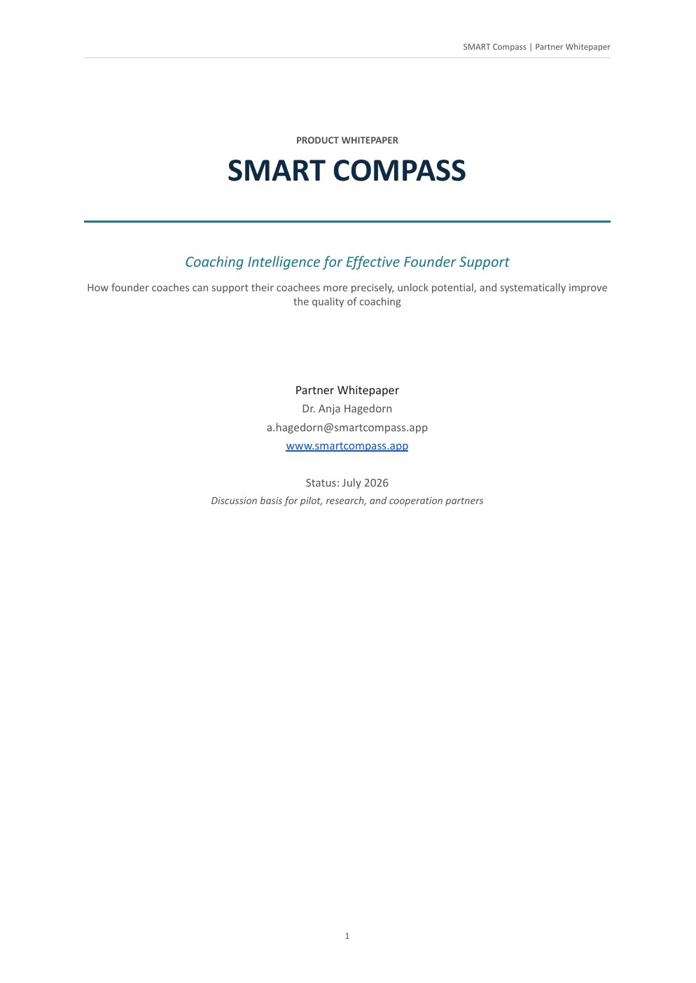 Cover of the SMART Compass Partner Whitepaper